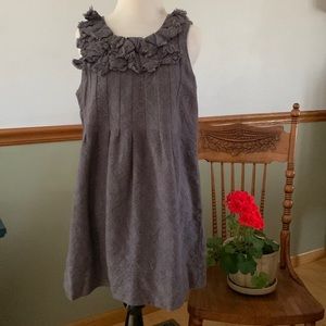 Kimchi Blue Charcoal Gray Brocade Origami Sleeveless Mini Dress Large